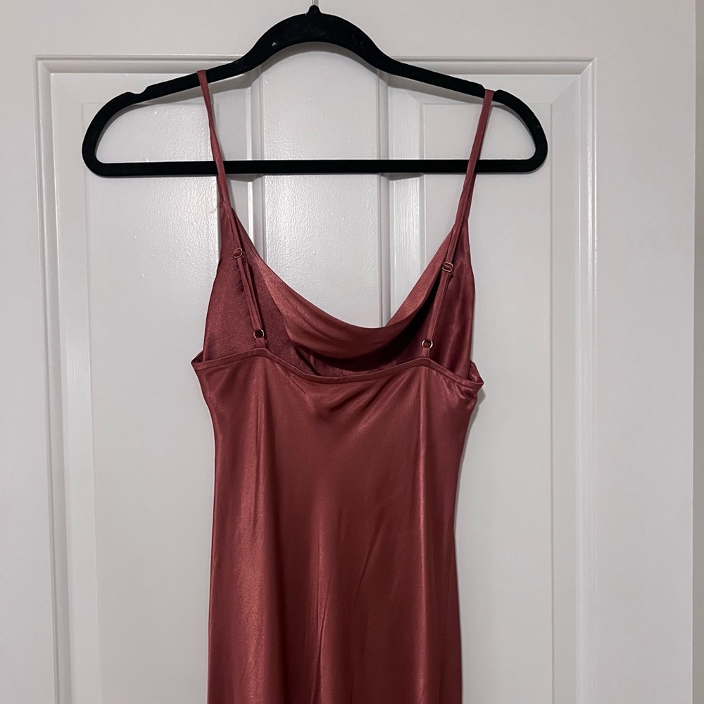 Shona Joy - Bias Cowl Midi Slip Dress in Terracotta - Picture 2 of 7